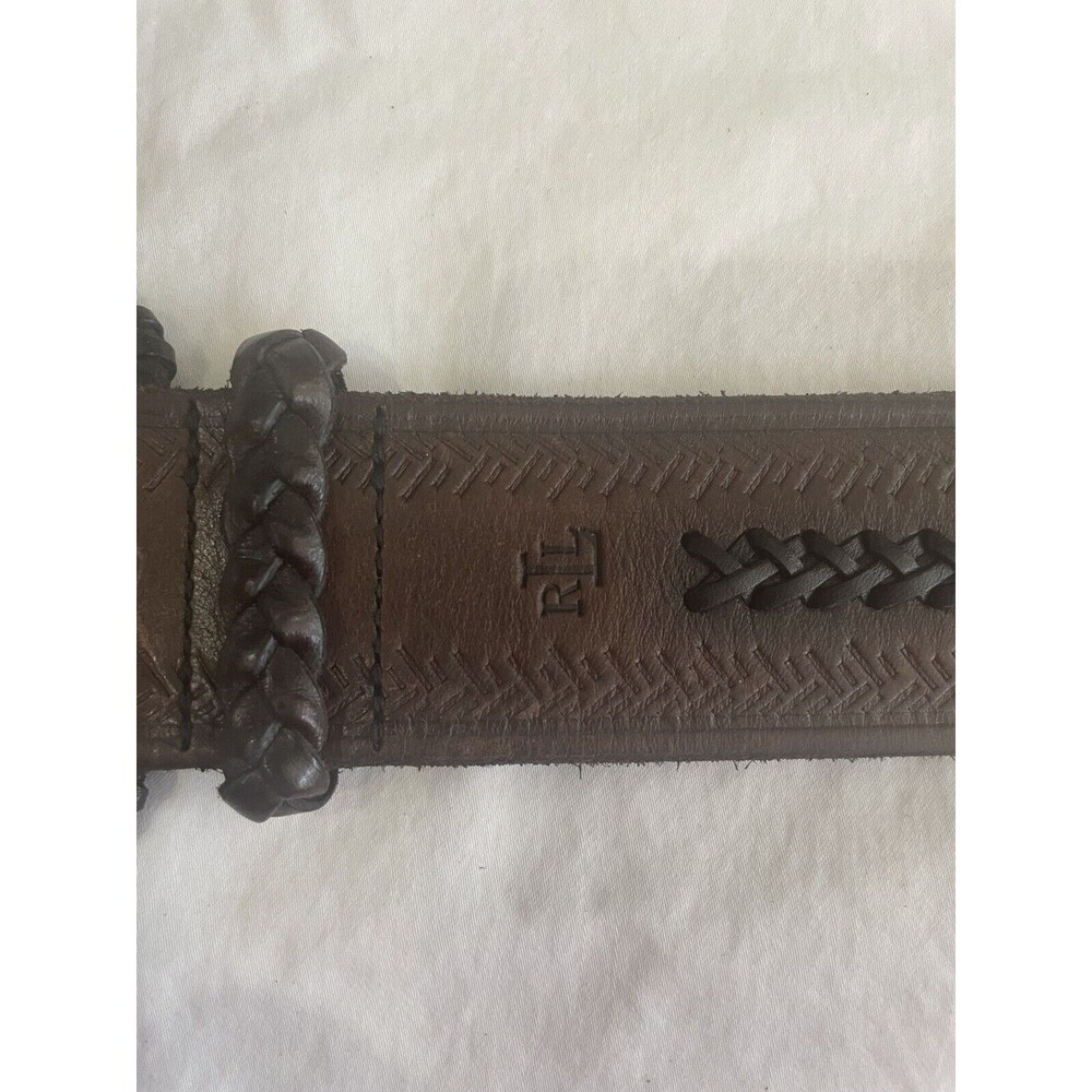 Lauren Ralph Lauren Brown Leather Belt Size M - Picture 3 of 11
